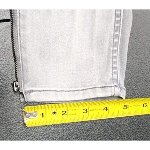 White House Black Market Jeans 8 Skinny Crop Light Wash Gray Stretch Zip Ankle - Picture 8 of 11